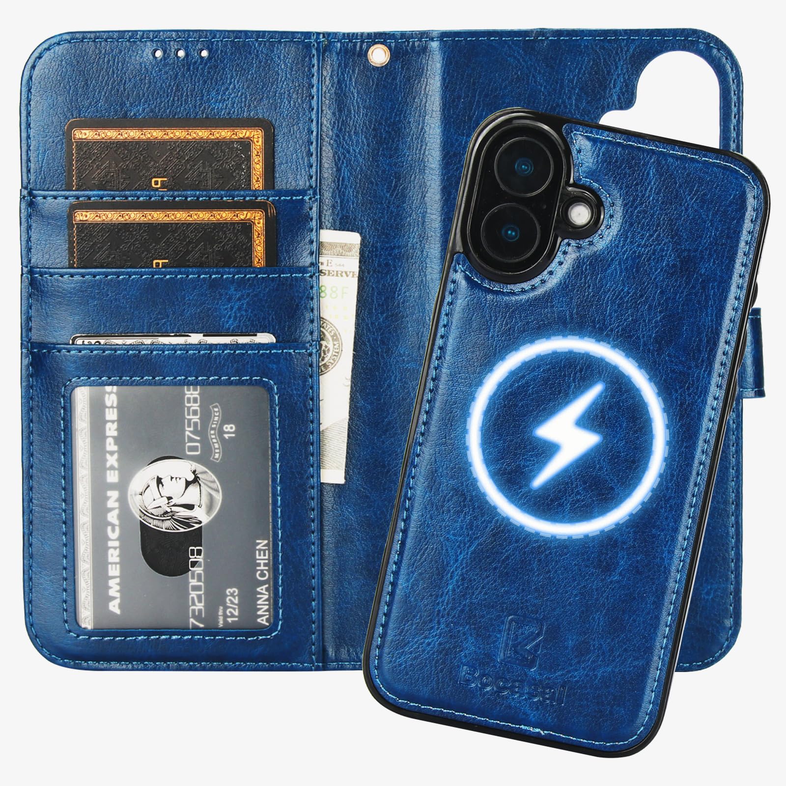 Amazon.com: Bocasal for iPhone 16 Plus Wallet Case Compatible with